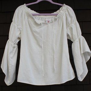Cottagecorewear off-the-shoulder Ruth blouse in Ivory